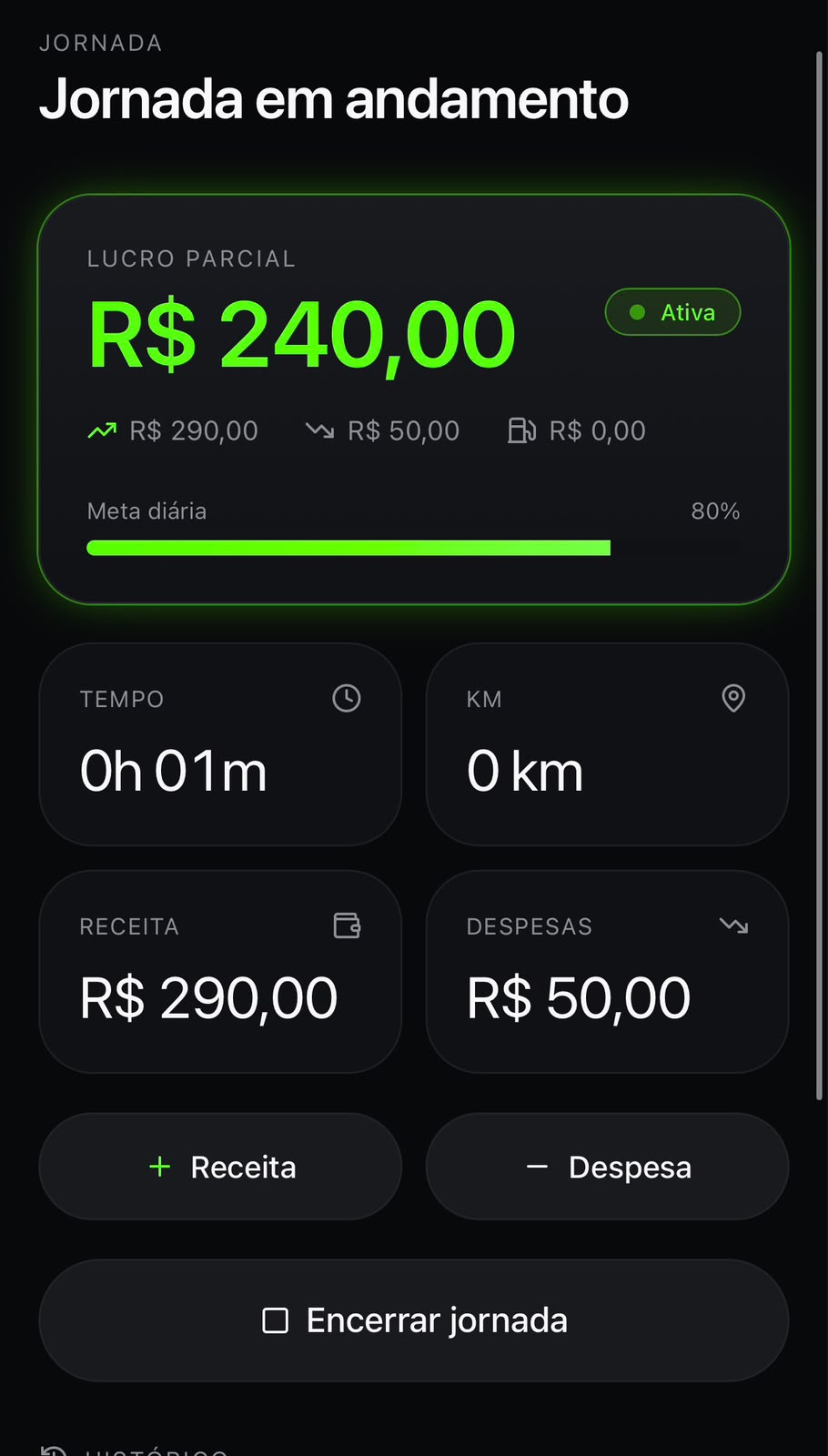 Tela Jornada do Pilot+